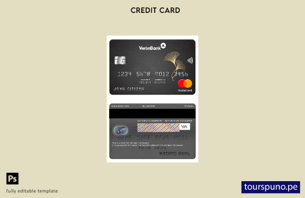 lista para imprimir la plantilla de mastercard de Vietnam Vietinbank